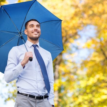 business man with umbrella