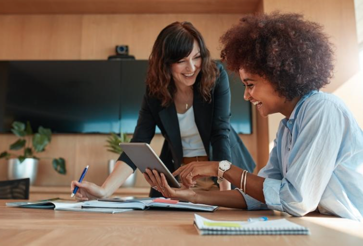 women at desk